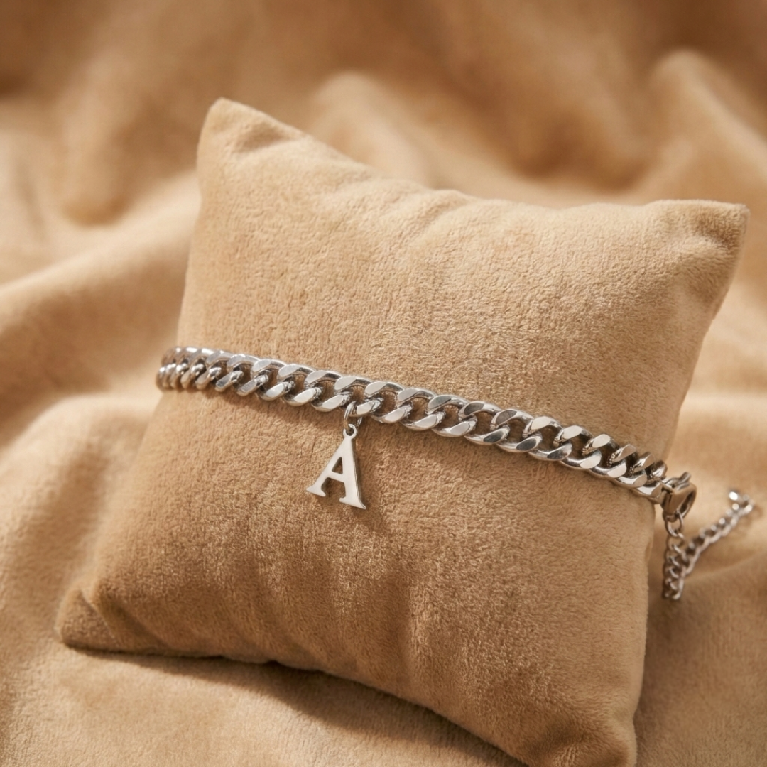 Cuban - Armkette mit Initial