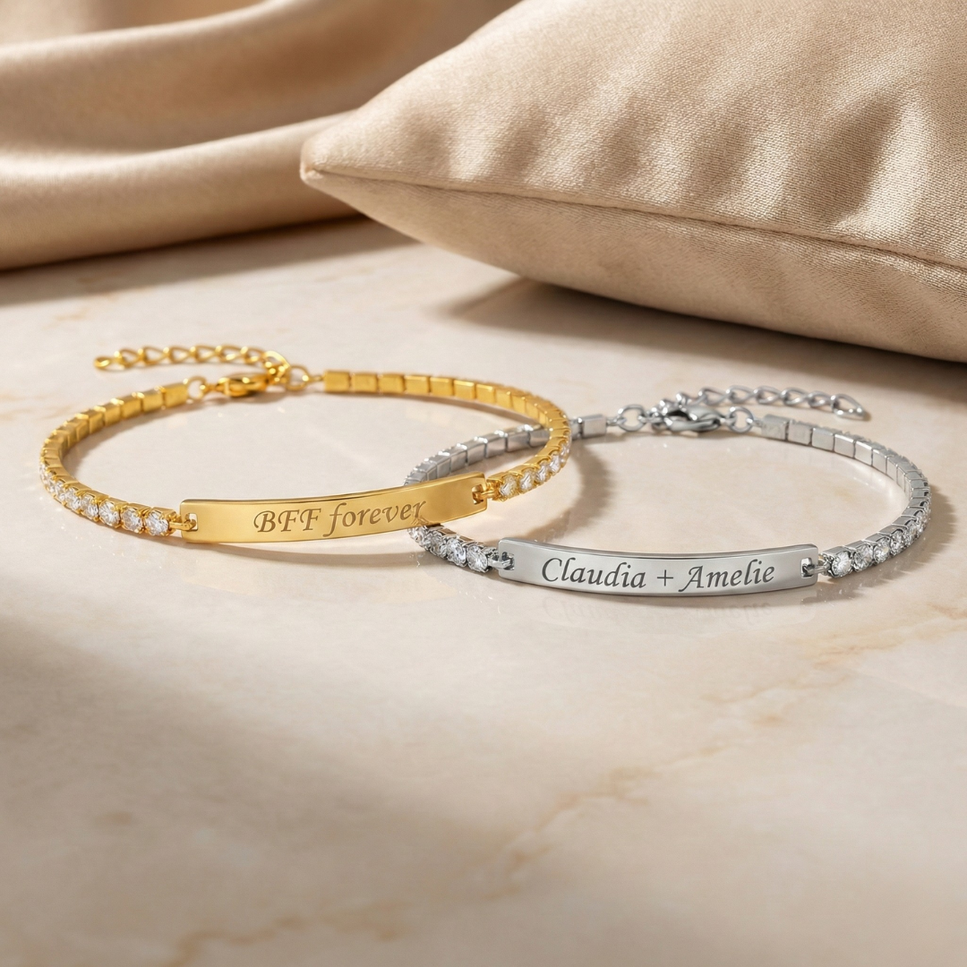 Twin - Tennisarmbänder mit Gravur