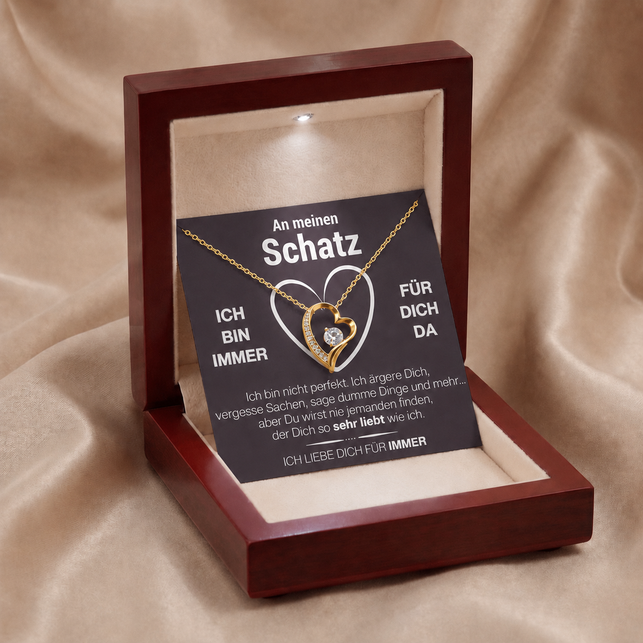 An meinen Schatz - Halskette mit Box & Karte