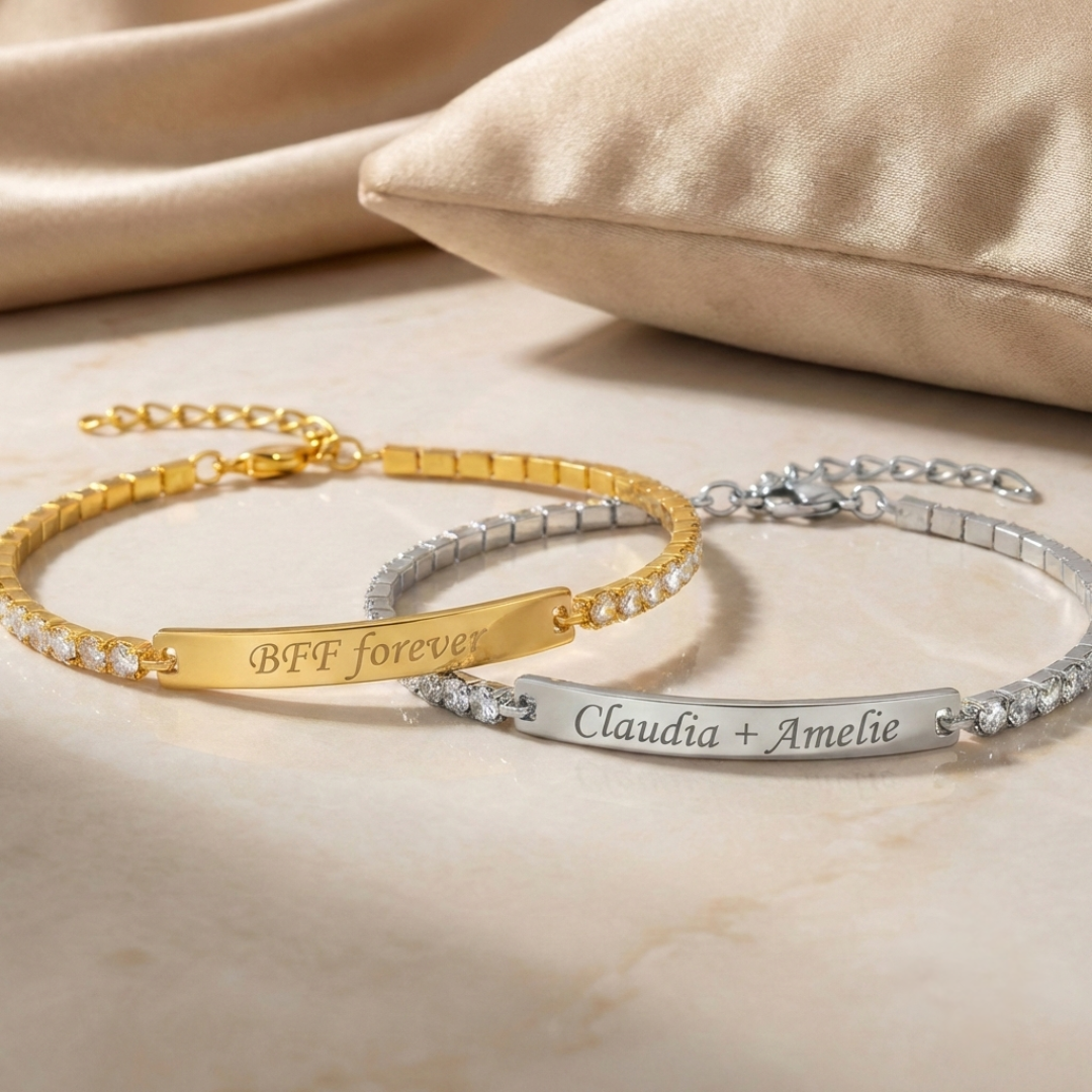 Twin - Tennisarmbänder mit Gravur