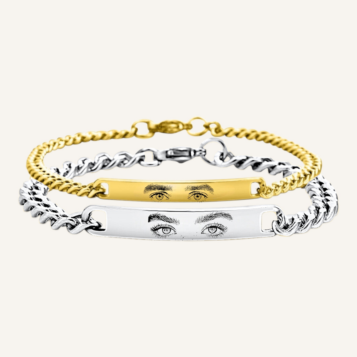 Love Eyes - Partnerarmbänder mit Augengravur