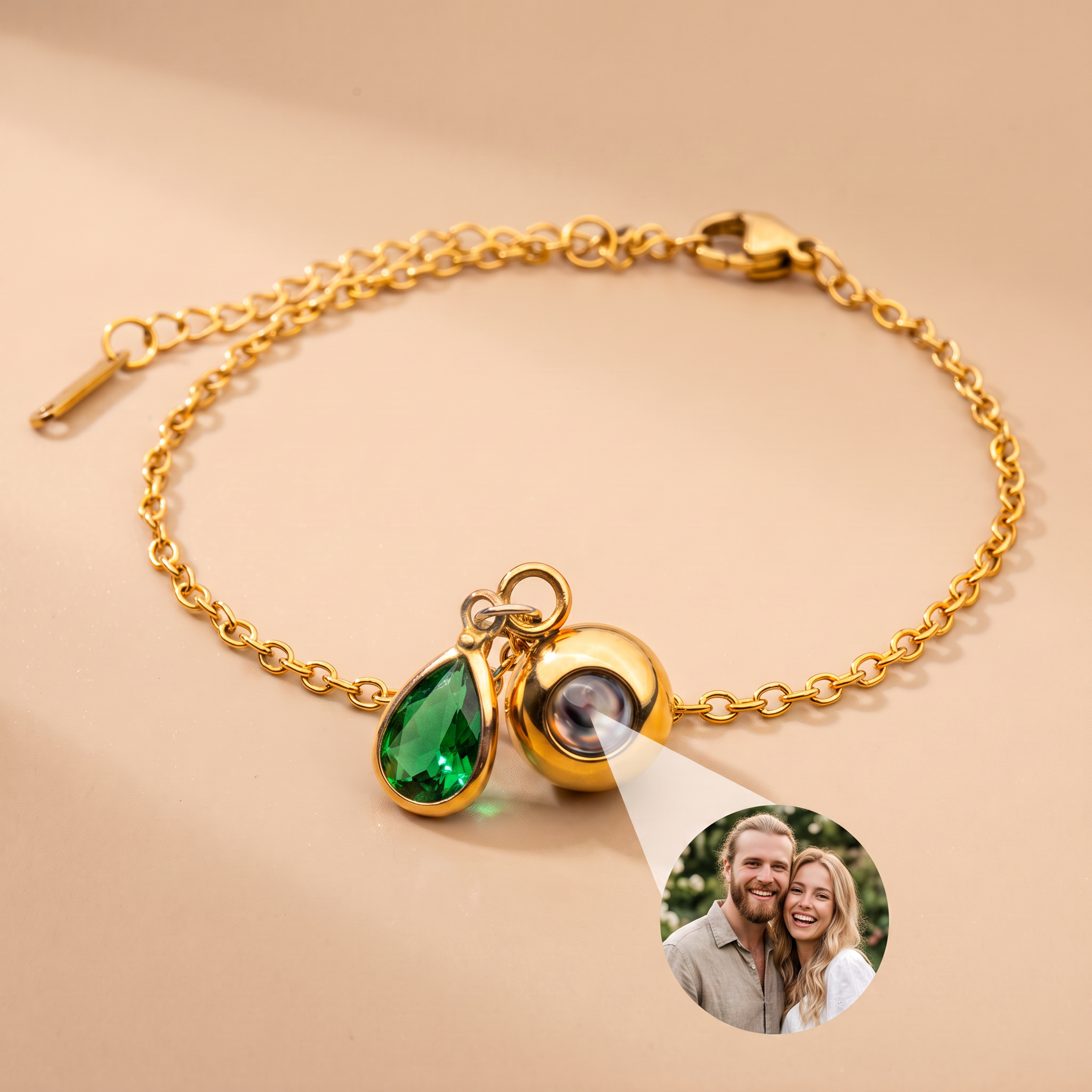 Armband mit eigenem Foto & Geburtsstein