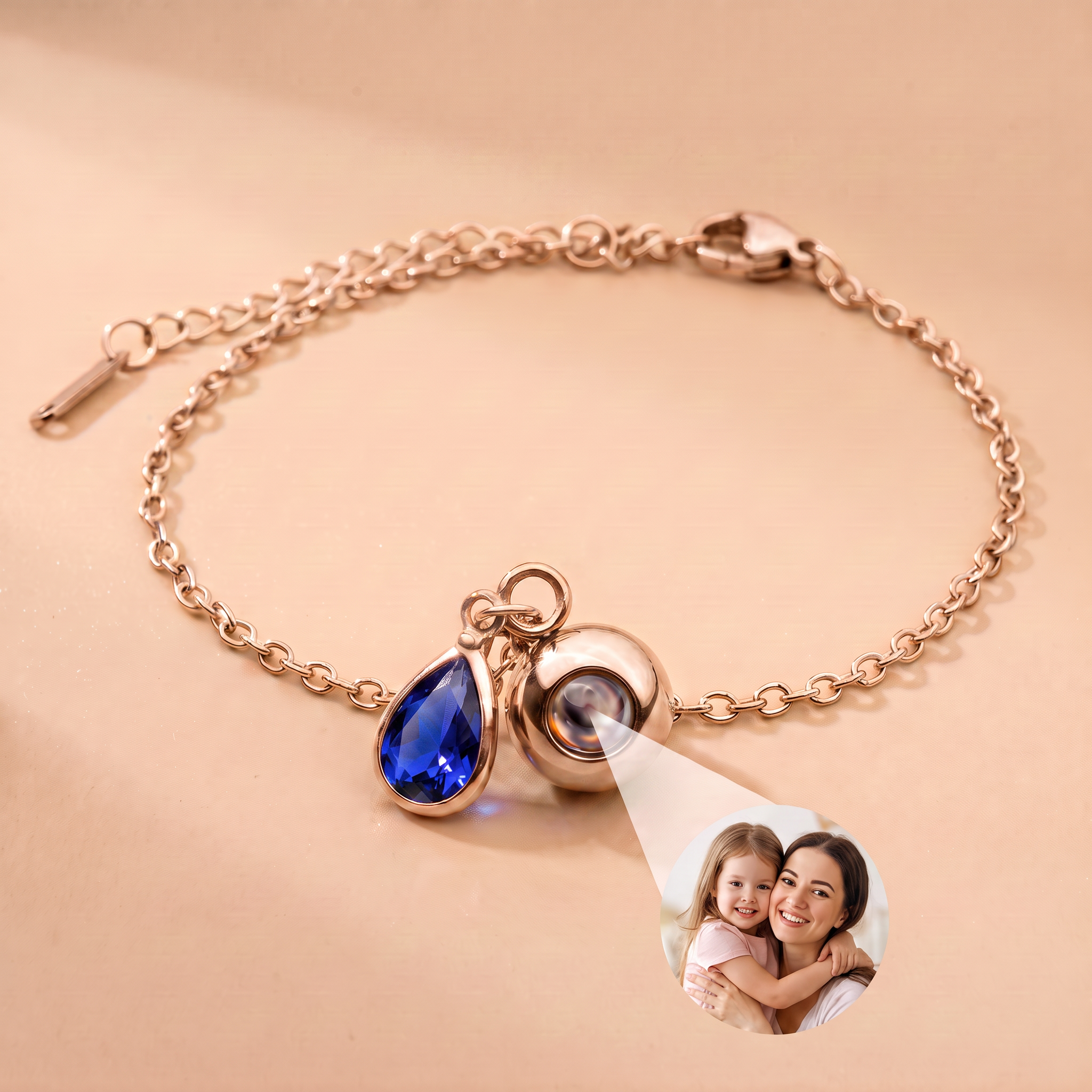Armband mit eigenem Foto & Geburtsstein