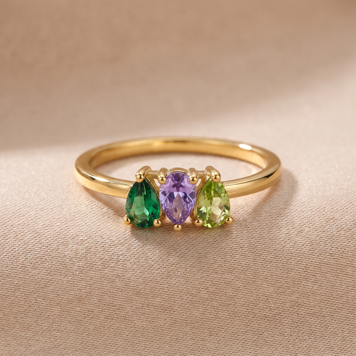 Ring with multiple birthstones - Birthela