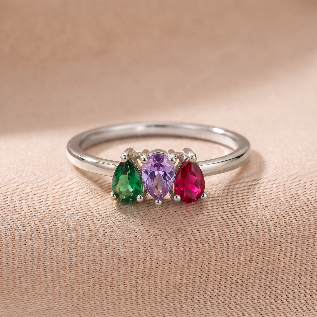 Ring with multiple birthstones - Birthela