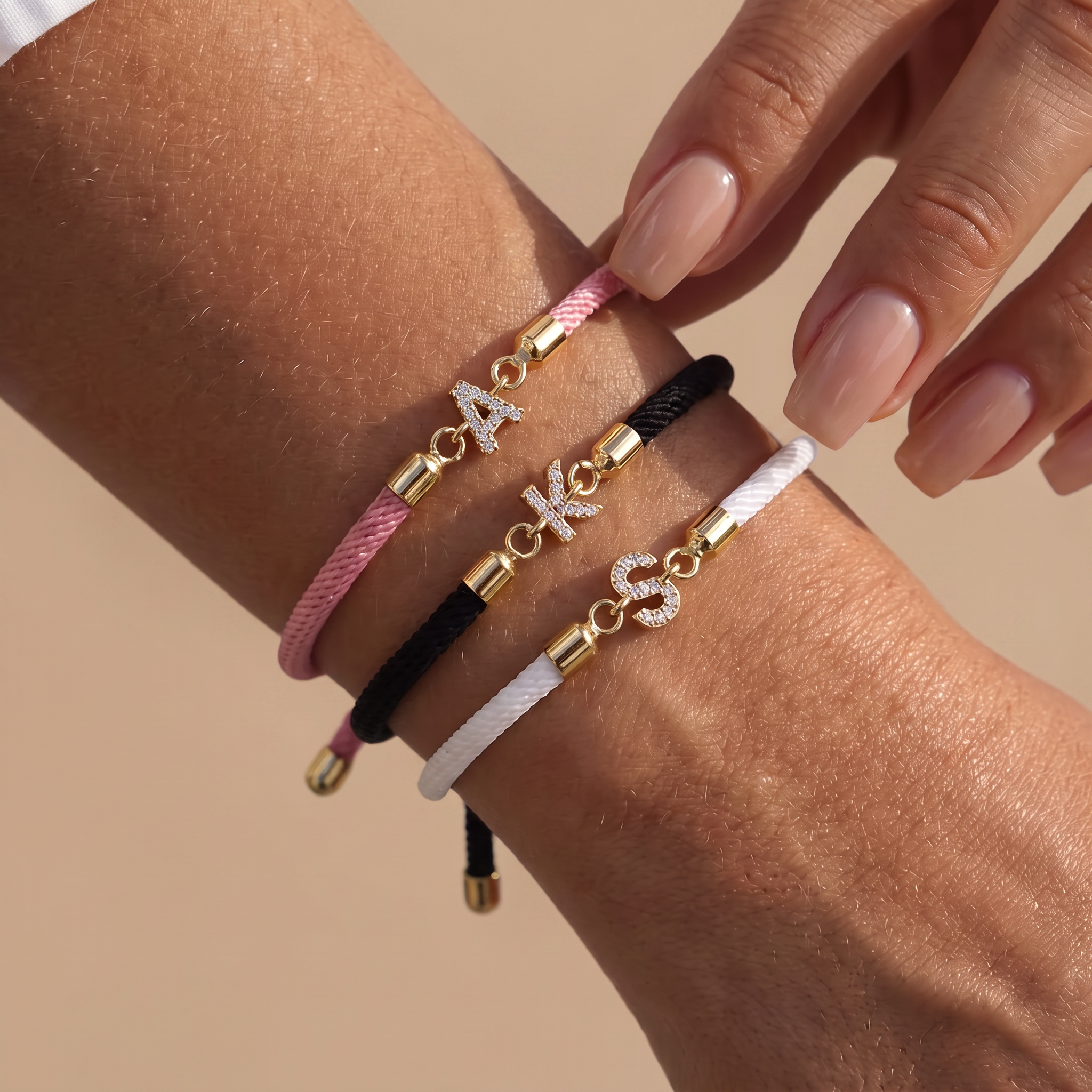 Stoffarmband mit Initiale