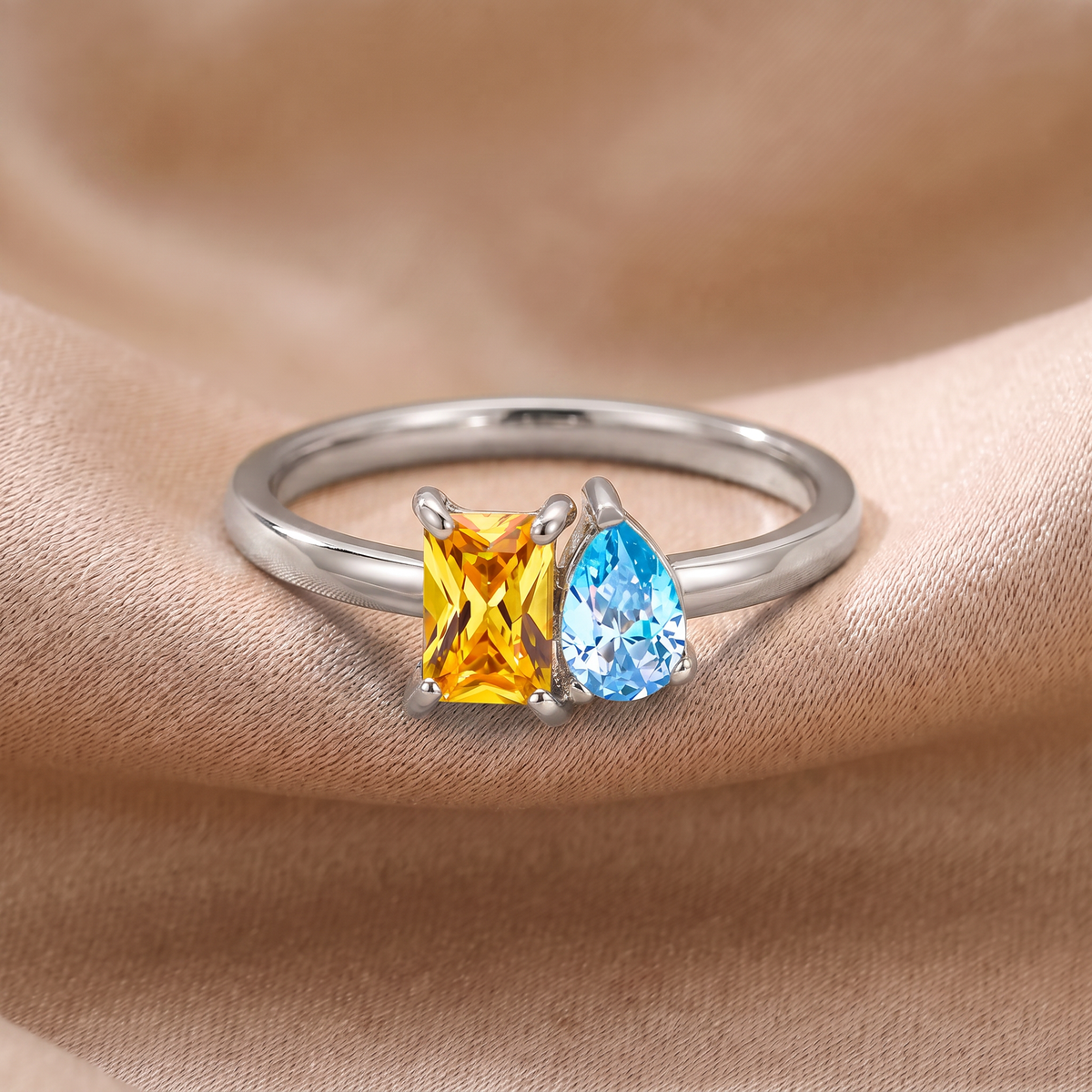 Toi Et Moi Ring mit 2 Geburtssteinen - Birthia