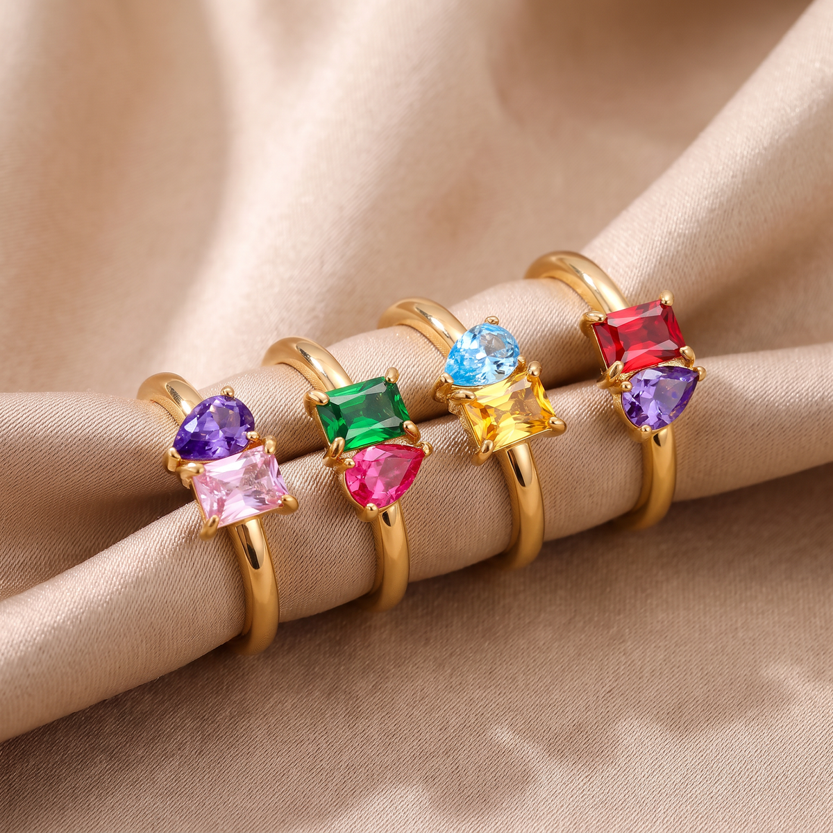 Toi Et Moi Ring mit 2 Geburtssteinen - Birthia