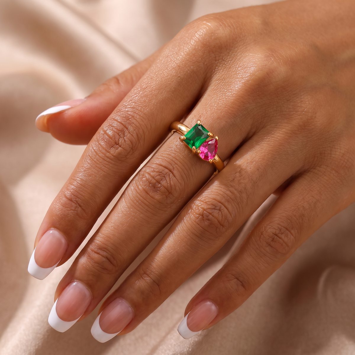 Toi et Moi Ring with 2 Birthstones - Birthia