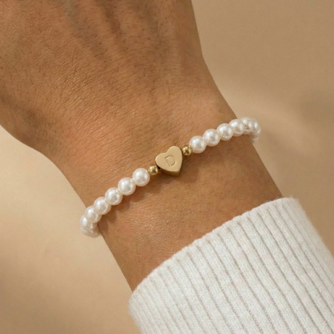Perla - Perlenarmband mit Initiale