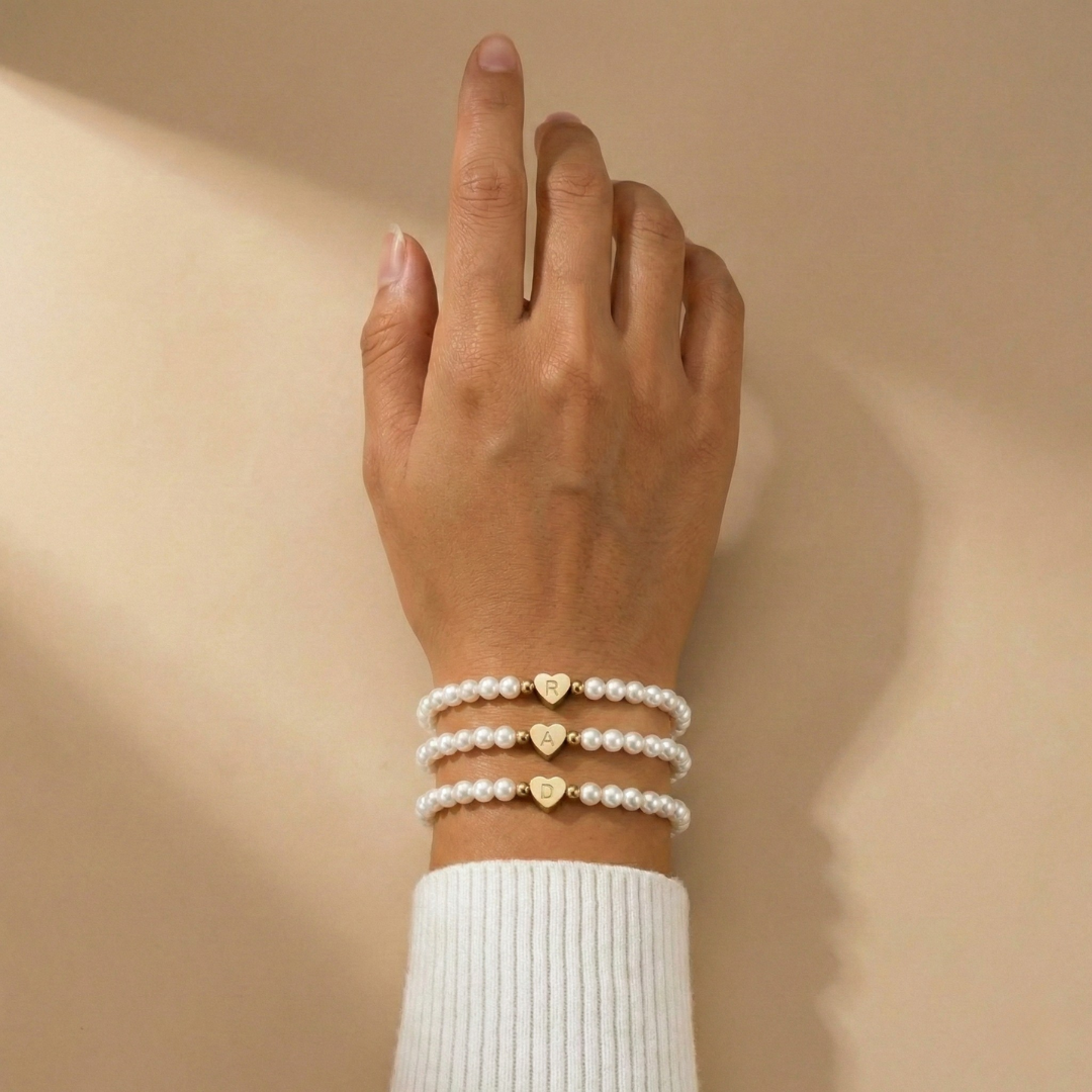 Perla - Perlenarmband mit Initiale