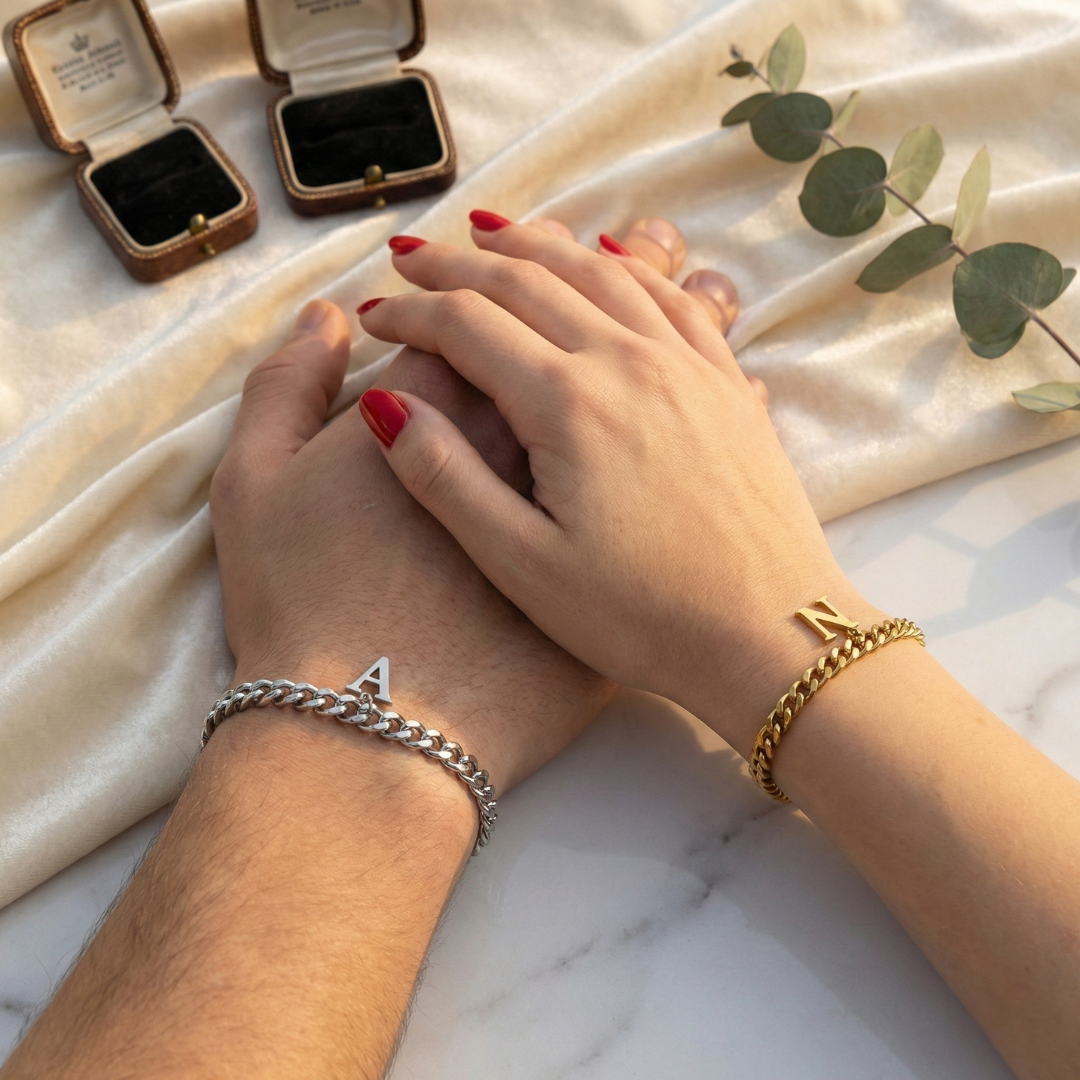 Unsere Initialen – Cuban Partnerarmbänder