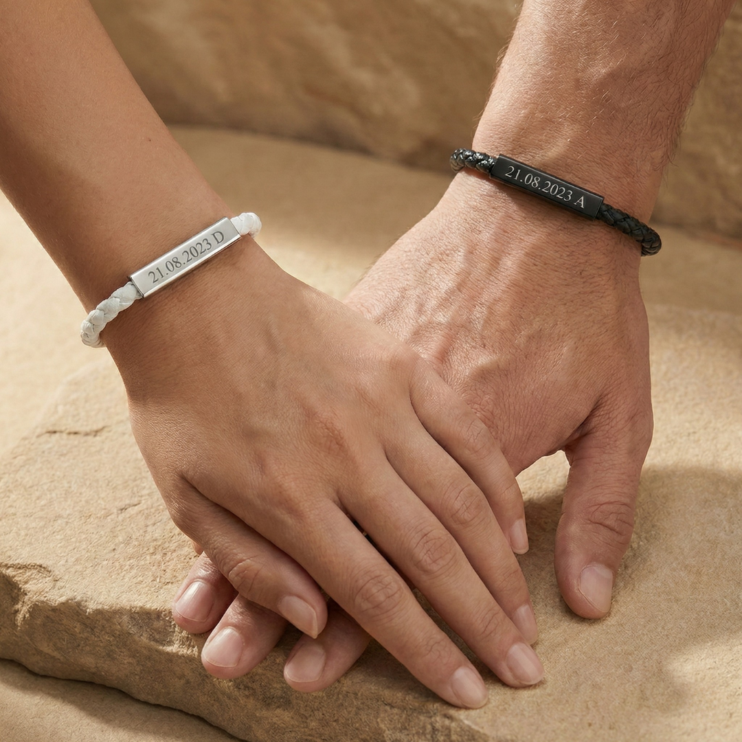 Magnetische Partnerarmbänder mit Gravur