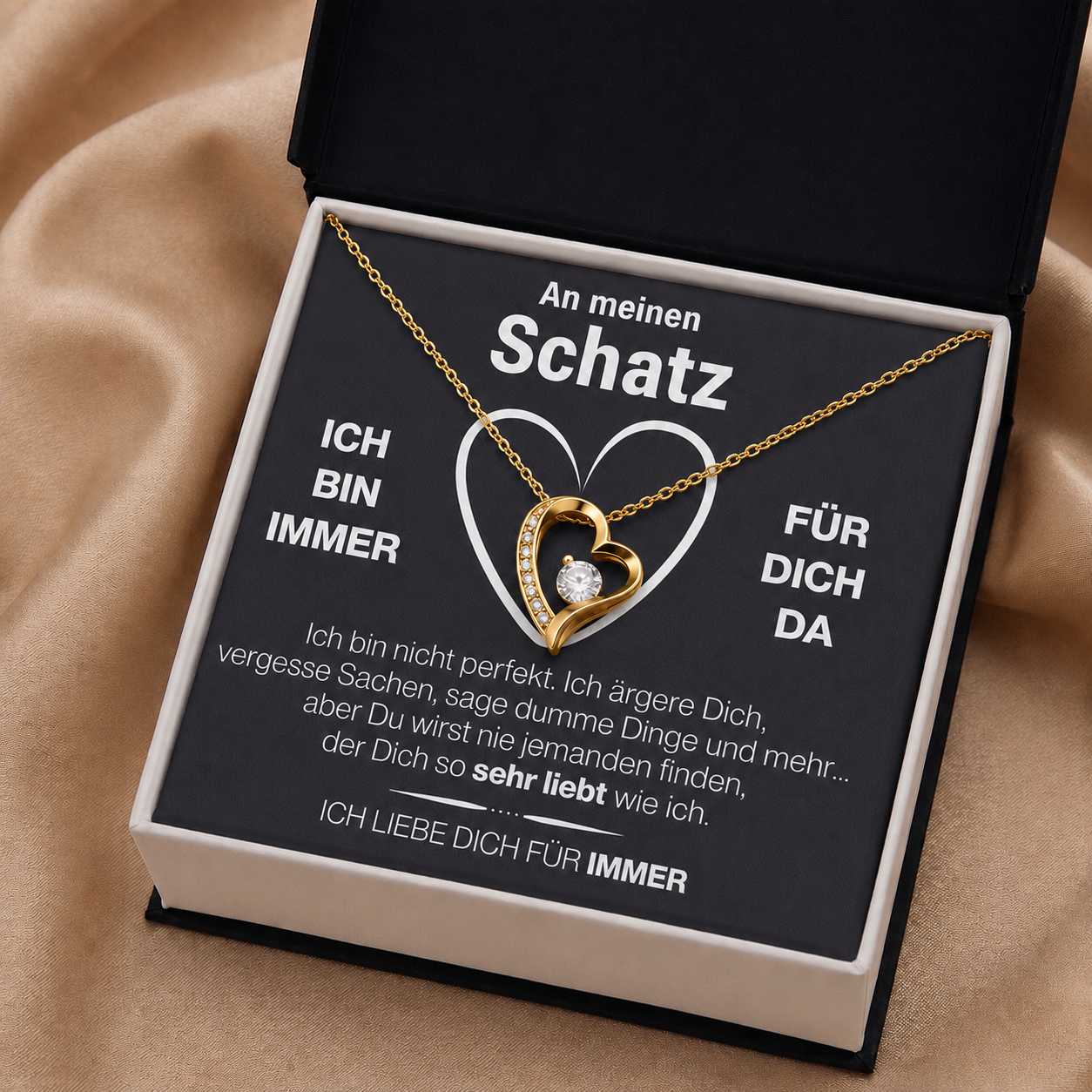 An meinen Schatz - Halskette mit Box & Karte