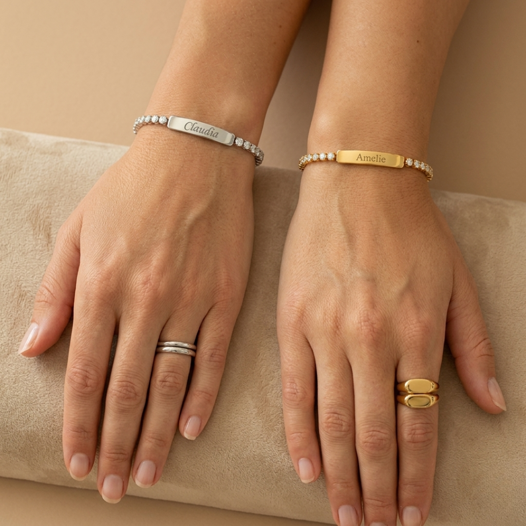 Twin -  Tennisarmbänder mit Gravur
