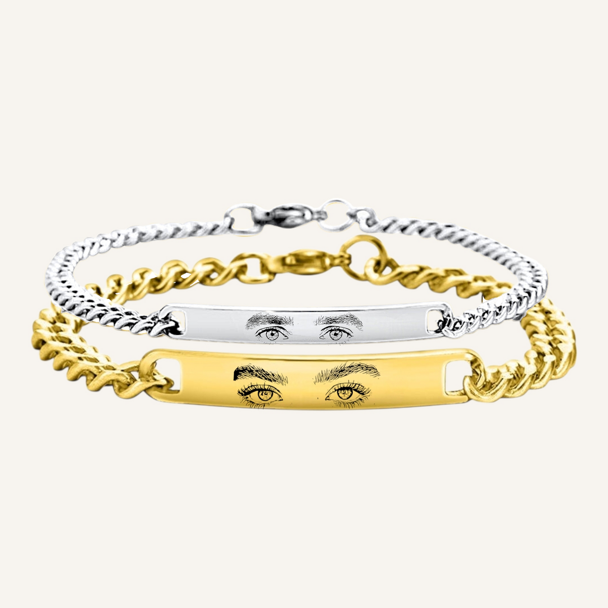 Love Eyes - Partnerarmbänder mit Augengravur