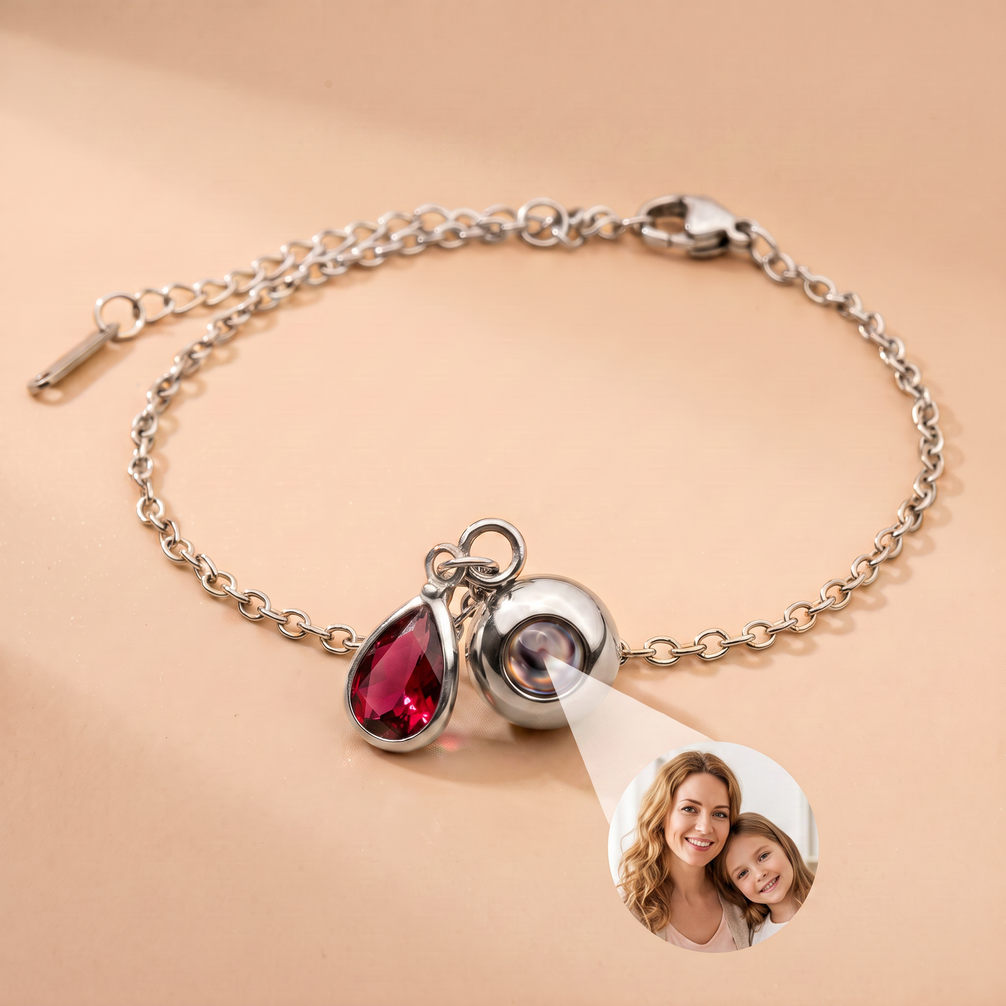 Armband mit eigenem Foto & Geburtsstein