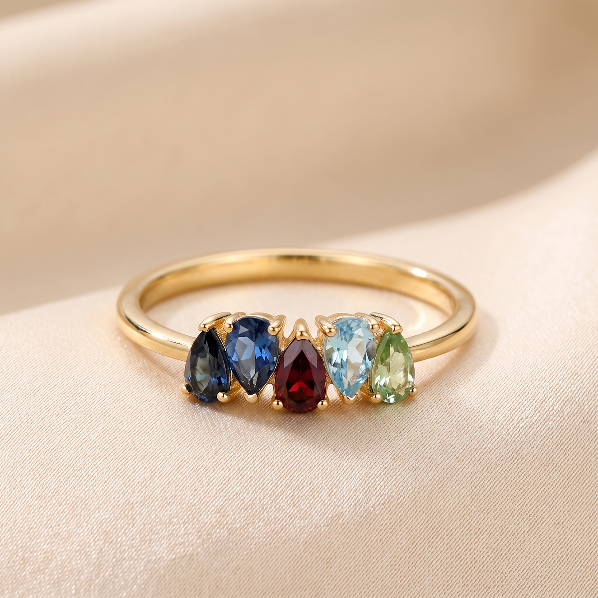 Ring with multiple birthstones - Birthela