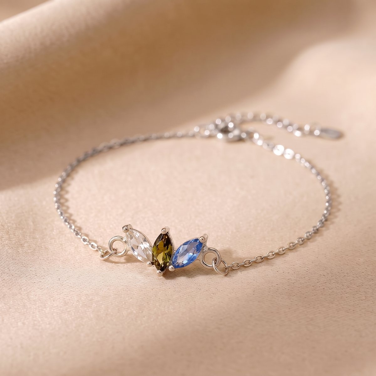 Bracelet with 3 birthstones - Birthlia