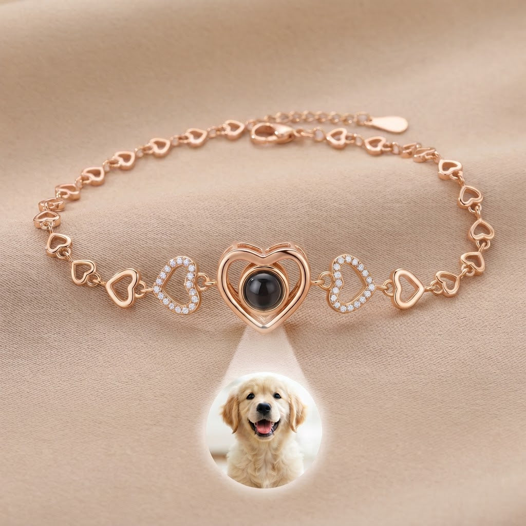 Armband mit eigenem Foto mit Herz & Zirkonia