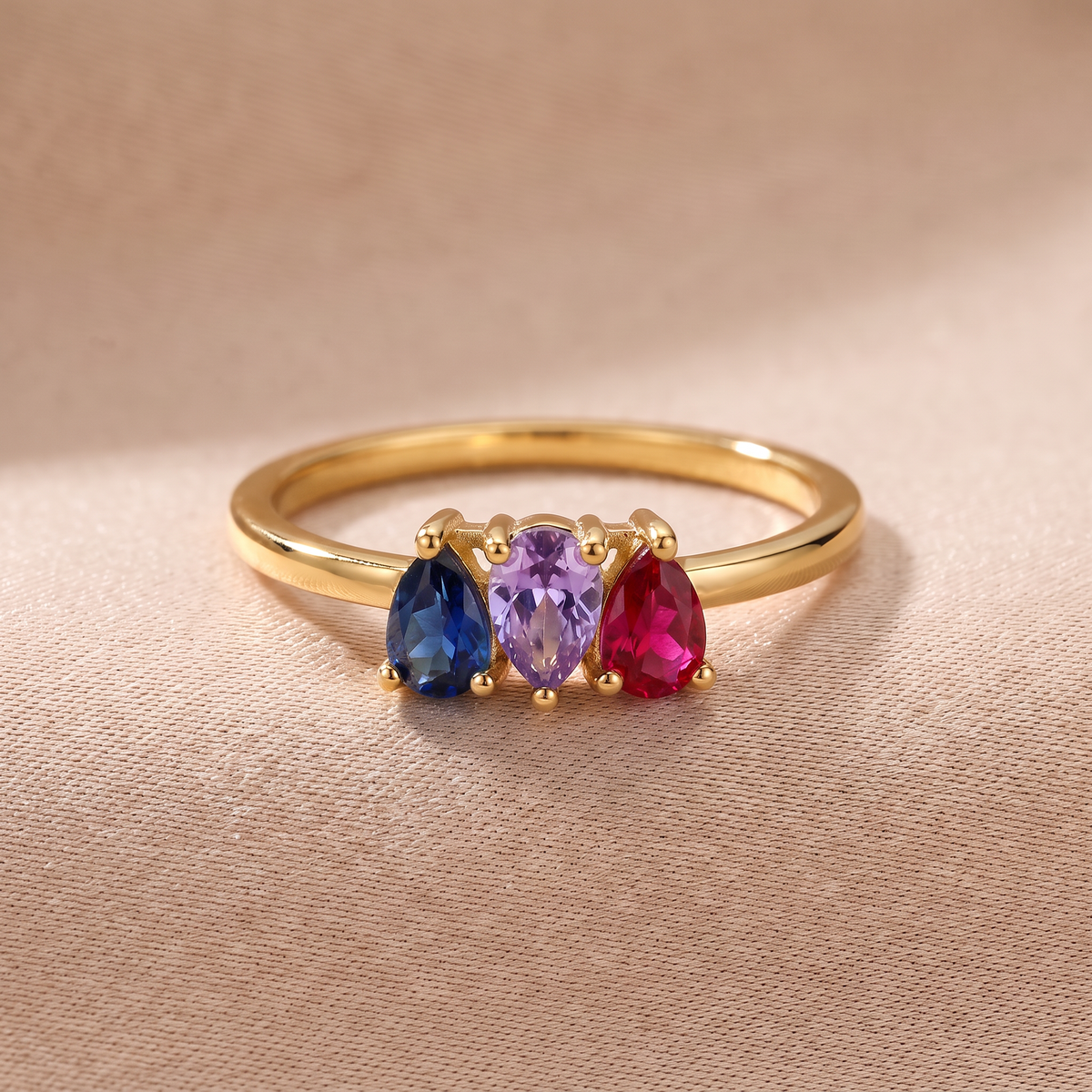 Ring with multiple birthstones - Birthela