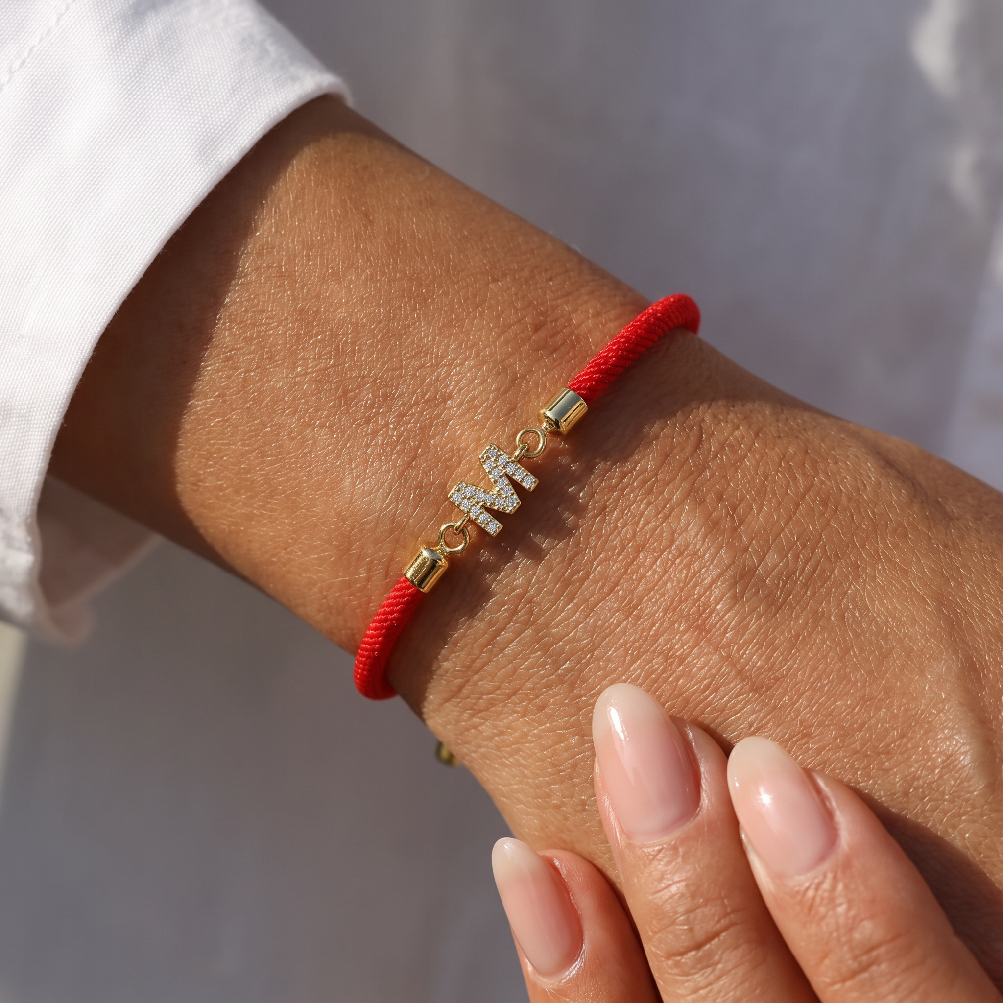 Stoffarmband mit Initiale