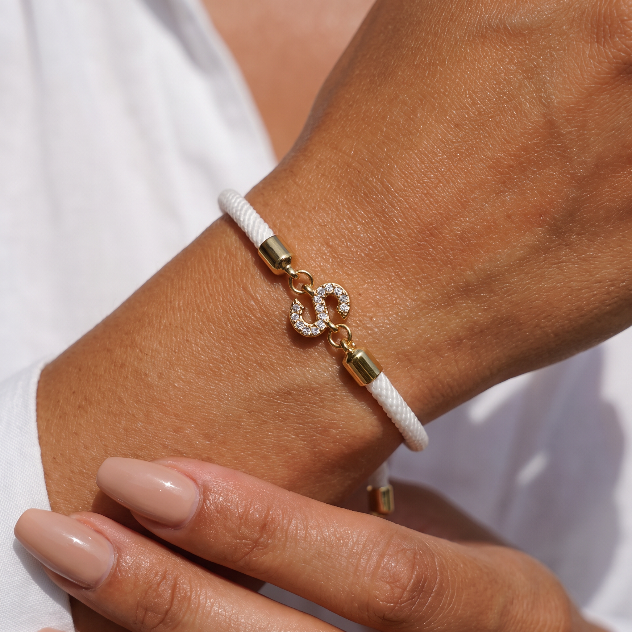 Stoffarmband mit Initiale